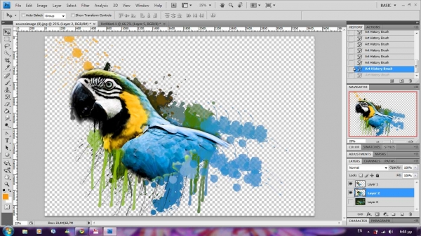 Creation of parrot painting [updated]: Step 6